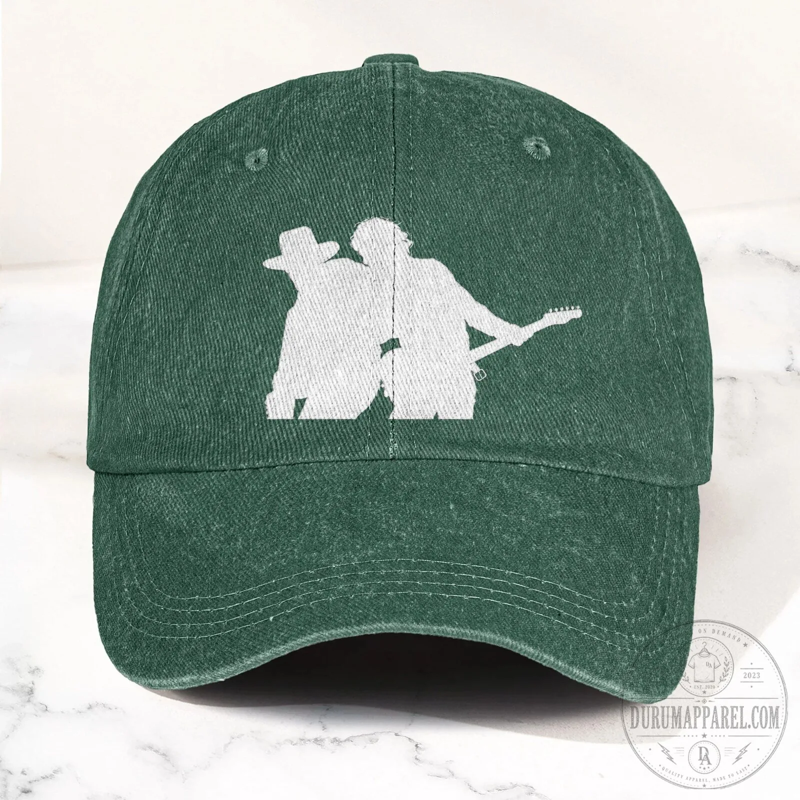 Bruce Springsteen and Clarence Clemons Silhouette Washed Denim Cap Hat 16 Bruce Springsteen and Clarence Clemons Silhouette Washed Denim Cap Hat