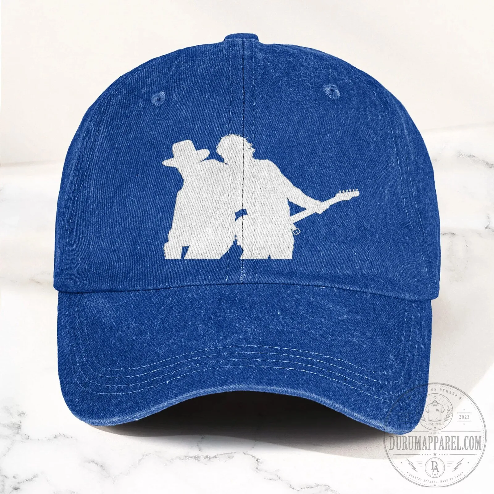 Bruce Springsteen and Clarence Clemons Silhouette Washed Denim Cap Hat 17 Bruce Springsteen and Clarence Clemons Silhouette Washed Denim Cap Hat