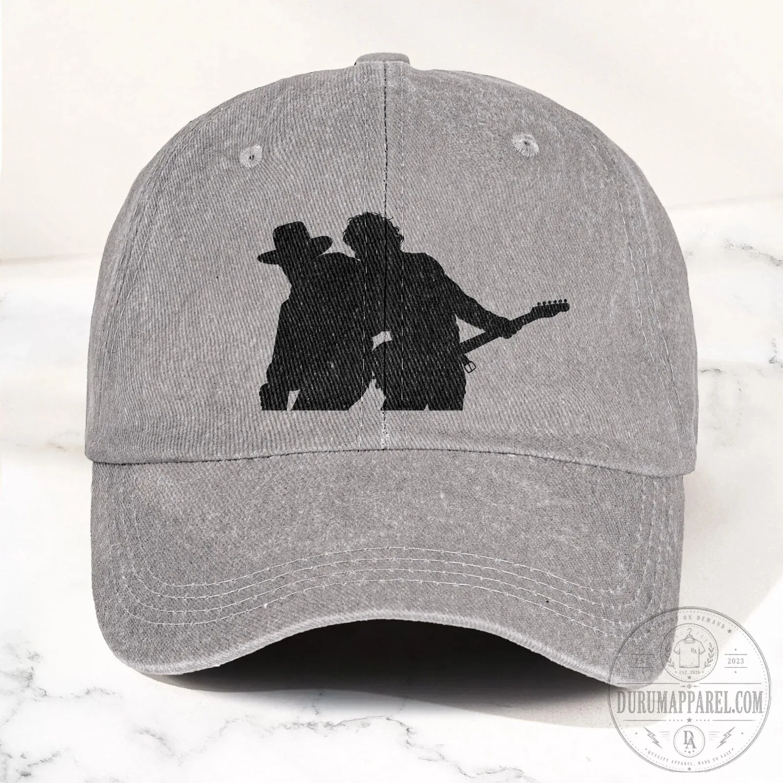 Bruce Springsteen and Clarence Clemons Silhouette Washed Denim Cap Hat 19 Bruce Springsteen and Clarence Clemons Silhouette Washed Denim Cap Hat