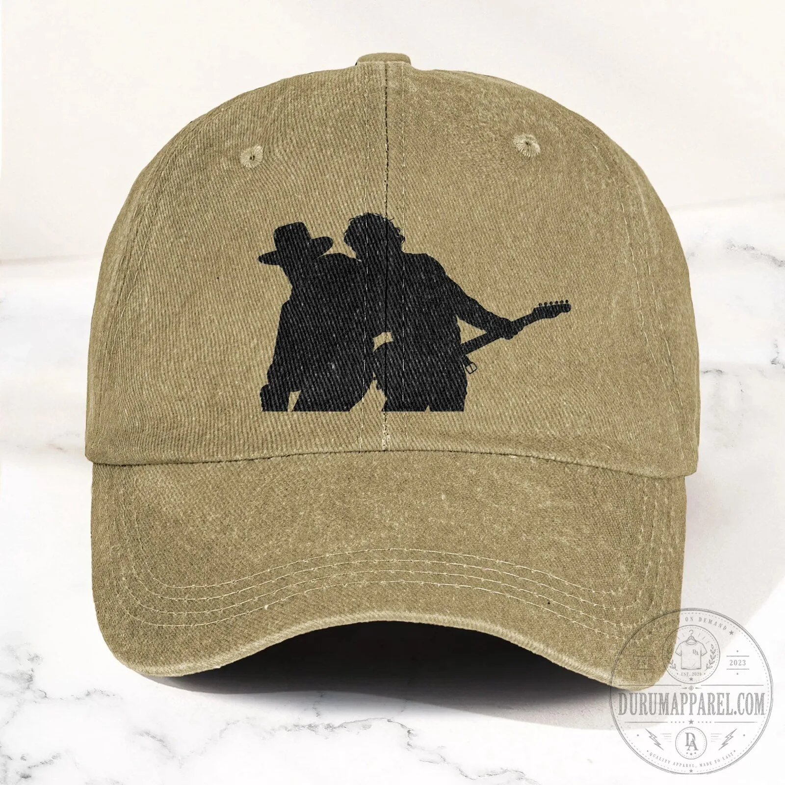 Bruce Springsteen and Clarence Clemons Silhouette Washed Denim Cap Hat 20 Bruce Springsteen and Clarence Clemons Silhouette Washed Denim Cap Hat