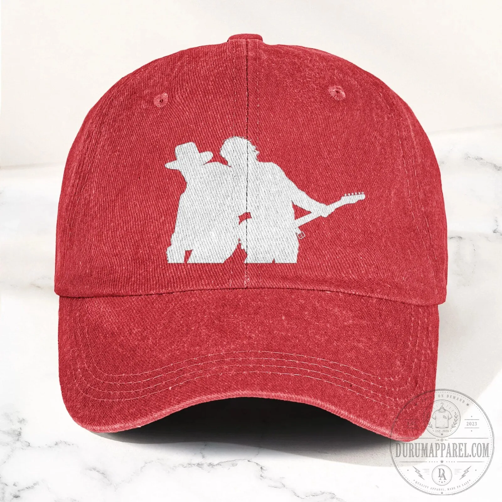 Bruce Springsteen and Clarence Clemons Silhouette Washed Denim Cap Hat 21 Bruce Springsteen and Clarence Clemons Silhouette Washed Denim Cap Hat
