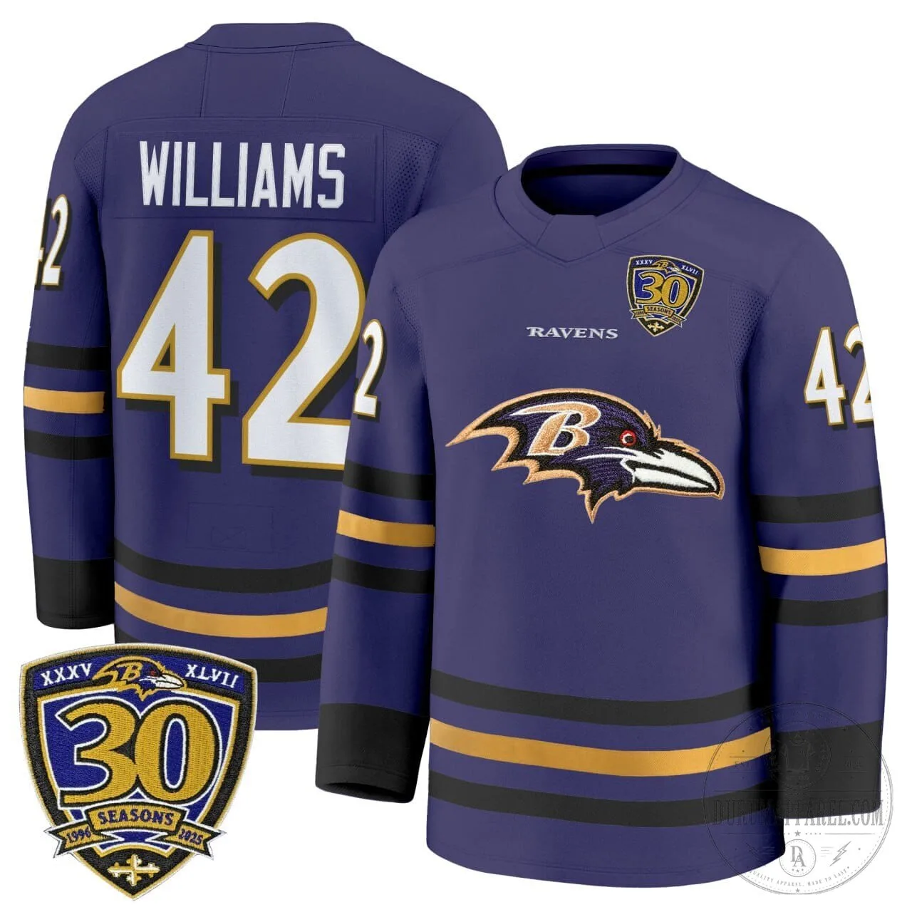 Baltimore Ravens 30th Anniversary Jason Williams Hockey Jersey 5 Baltimore Ravens 30th Anniversary Jason Williams Hockey Jersey