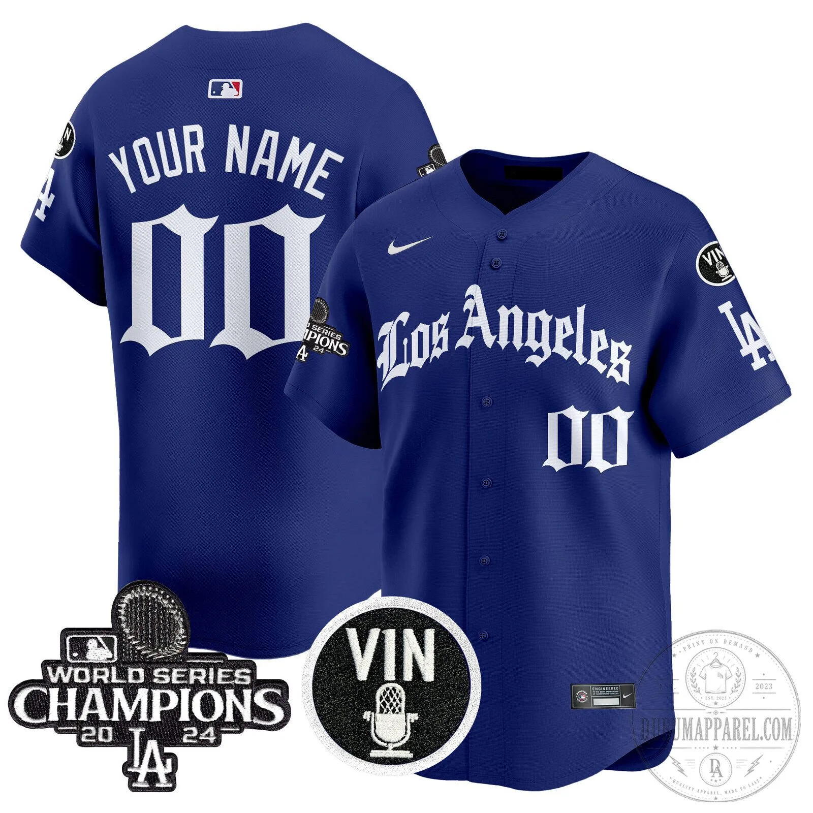 Los Angeles Dodgers 2024 World Series Champions Custom Baseball Jersey