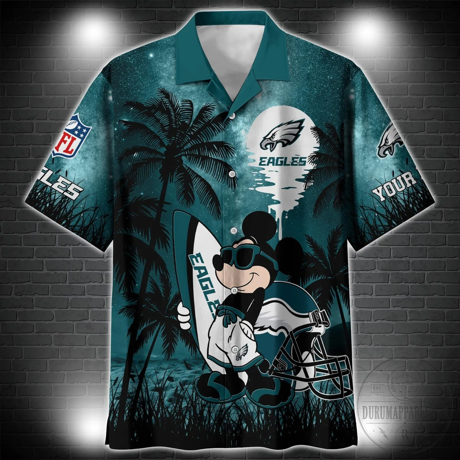 Philadelphia Eagles Mickey Mouse Tropical Beach Custom Name Hawaiian Shirt 13 Philadelphia Eagles Mickey Mouse Tropical Beach Custom Name Hawaiian Shirt