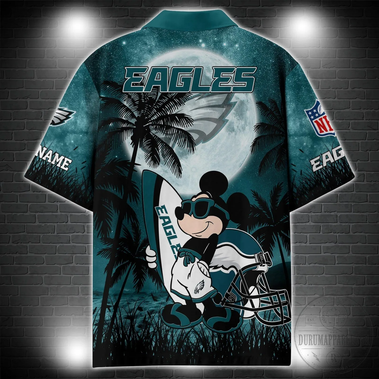 Philadelphia Eagles Mickey Mouse Tropical Beach Custom Name Hawaiian Shirt 14 Philadelphia Eagles Mickey Mouse Tropical Beach Custom Name Hawaiian Shirt