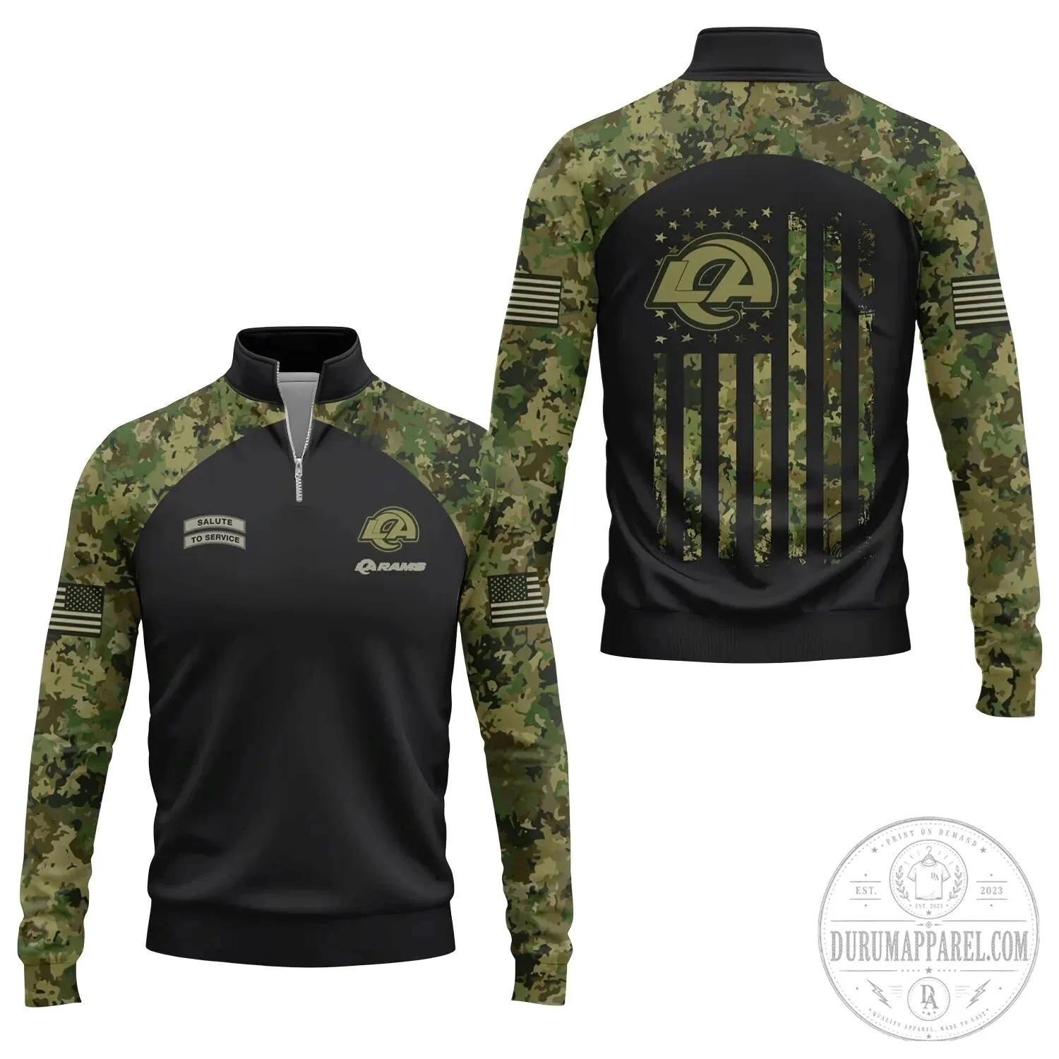 Los Angeles Rams Salute To Service Quarter-Zip Pullover Jacket 5 Los Angeles Rams Salute To Service Quarter-Zip Pullover Jacket