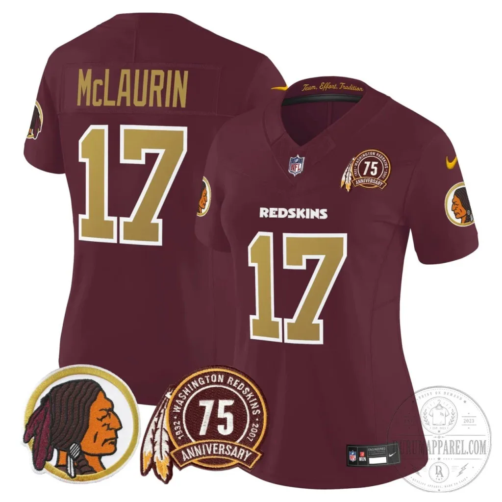 Terry McLaurin Washington Redskins Throwback 75th Anniversary Football Jersey Terry McLaurin Washington Redskins Throwback 75th Anniversary Football Jersey