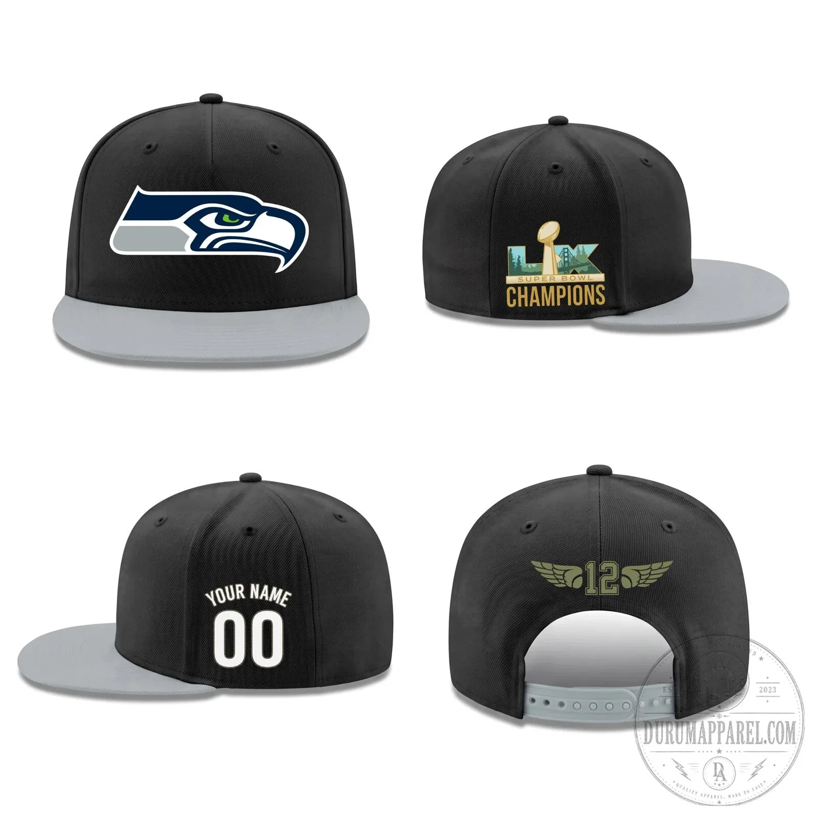 Seattle Seahawks Super Bowl Champions Personalized Snapback Cap Hat 10 Seattle Seahawks Super Bowl Champions Personalized Snapback Cap Hat