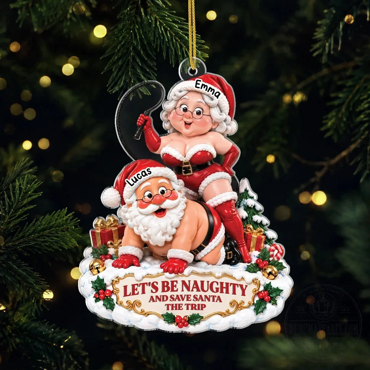 Let's Be Naughty And Save Santa The Trip Christmas Ornament
