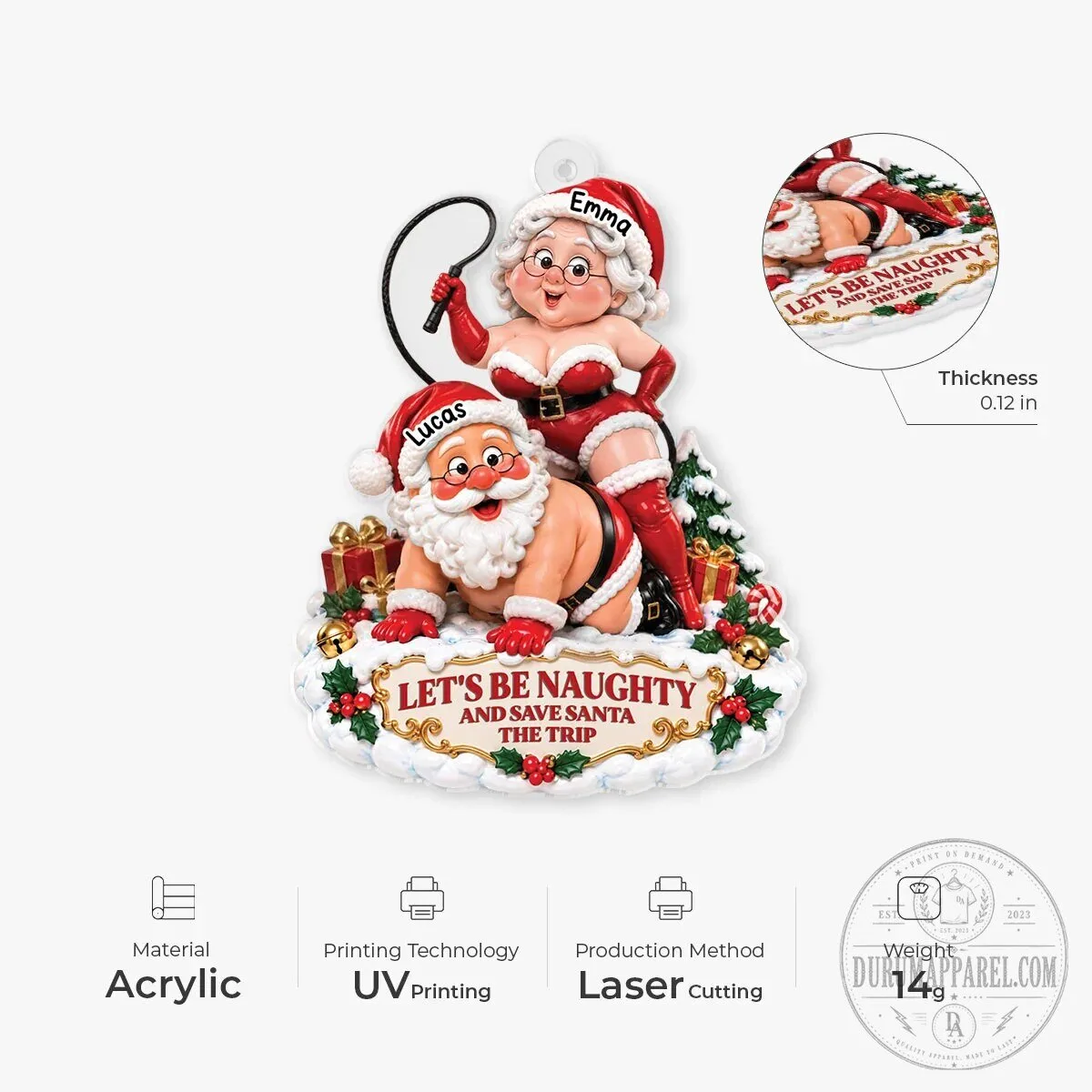 Let's Be Naughty And Save Santa The Trip Christmas Ornament 12 Let