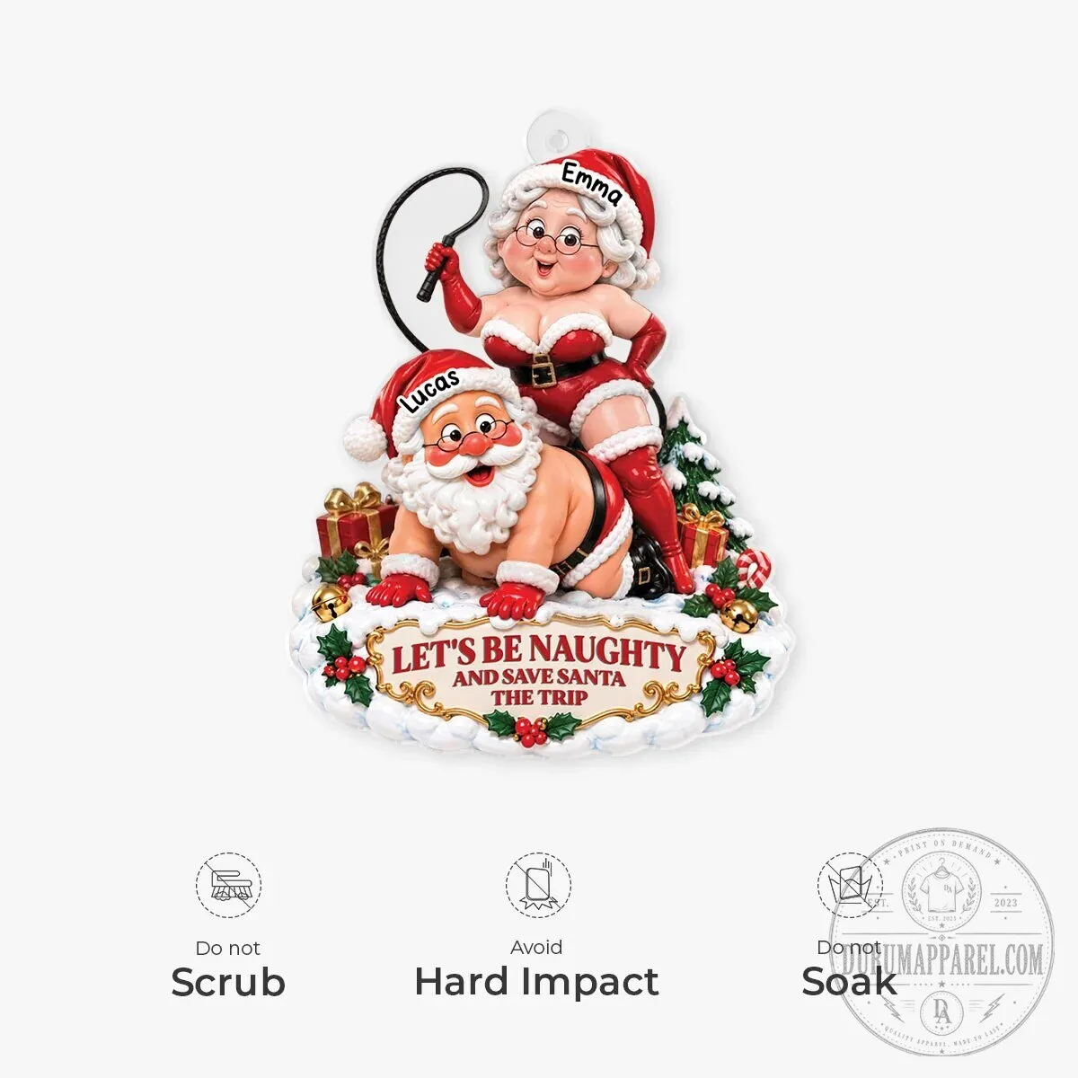 Let's Be Naughty And Save Santa The Trip Christmas Ornament 14 Let