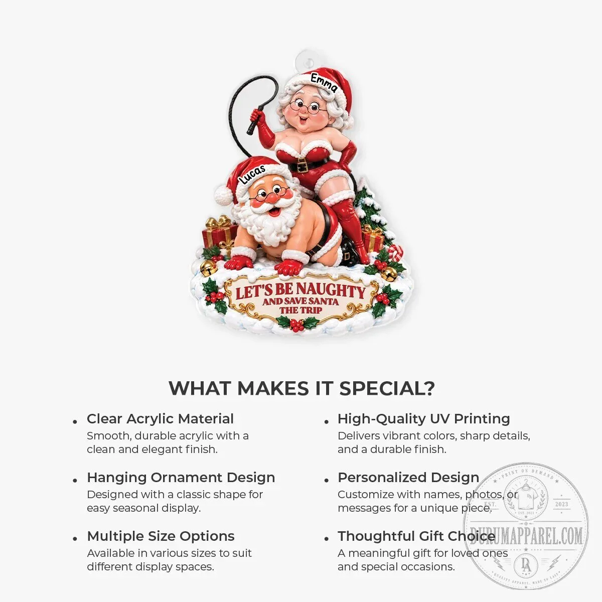 Let's Be Naughty And Save Santa The Trip Christmas Ornament 15 Let