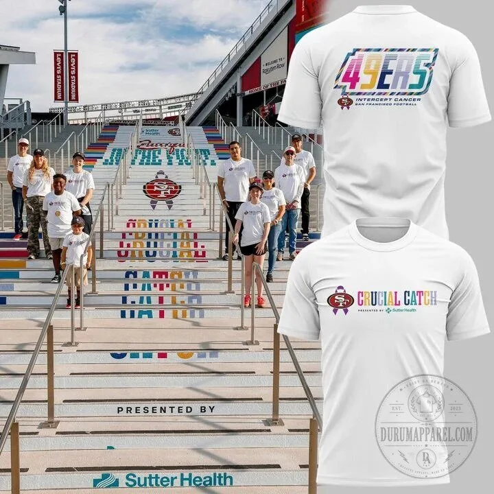 San Francisco 49ers Intercept Cancer Crucial Catch Football T-Shirt 2 San Francisco 49ers Intercept Cancer Crucial Catch Football T-Shirt