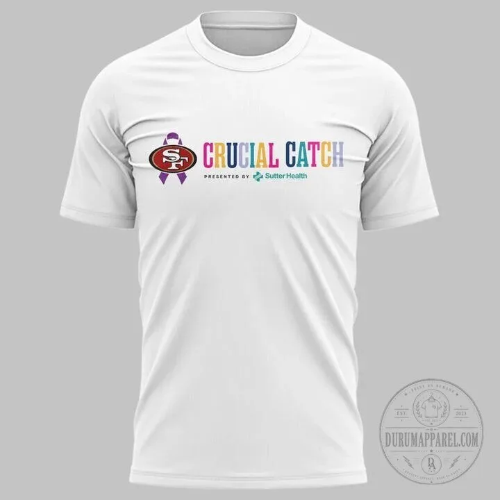 San Francisco 49ers Intercept Cancer Crucial Catch Football T-Shirt 8 San Francisco 49ers Intercept Cancer Crucial Catch Football T-Shirt