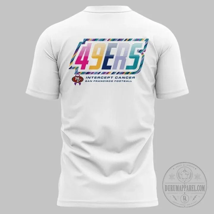 San Francisco 49ers Intercept Cancer Crucial Catch Football T-Shirt 9 San Francisco 49ers Intercept Cancer Crucial Catch Football T-Shirt
