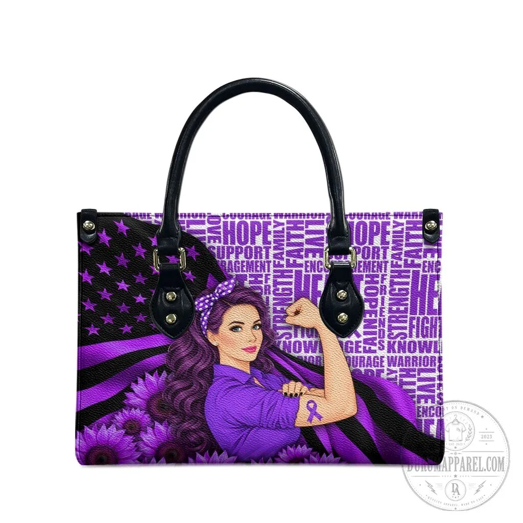 Domestic Violence Awareness Strong Woman Purple Ribbon Sunflower American Flag Bag 11 Domestic Violence Awareness Strong Woman Purple Ribbon Sunflower American Flag Bag