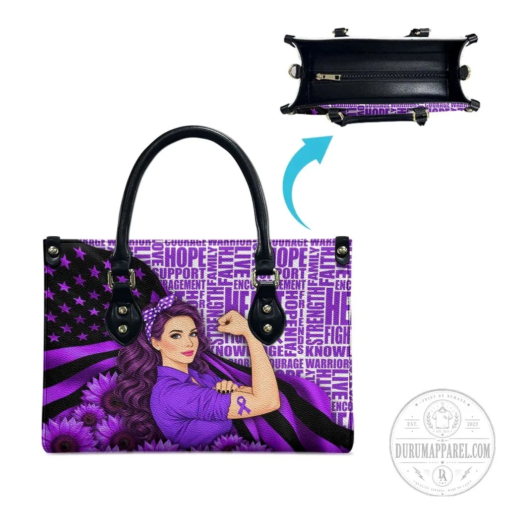 Domestic Violence Awareness Strong Woman Purple Ribbon Sunflower American Flag Bag 12 Domestic Violence Awareness Strong Woman Purple Ribbon Sunflower American Flag Bag