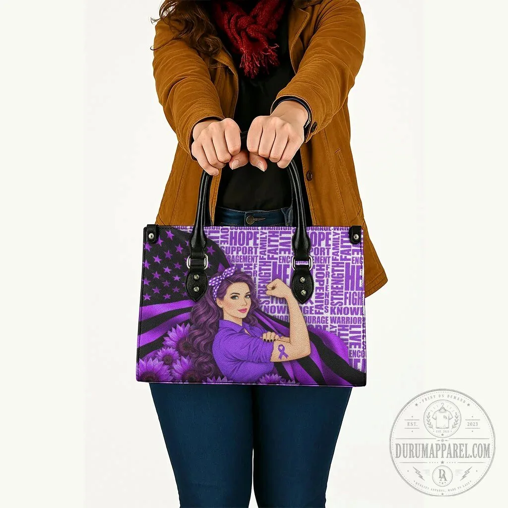Domestic Violence Awareness Strong Woman Purple Ribbon Sunflower American Flag Bag 13 Domestic Violence Awareness Strong Woman Purple Ribbon Sunflower American Flag Bag