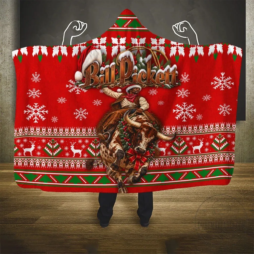 Bill Pickett Christmas Cowboy Rodeo Hooded Blanket 8 Bill Pickett Christmas Cowboy Rodeo Hooded Blanket