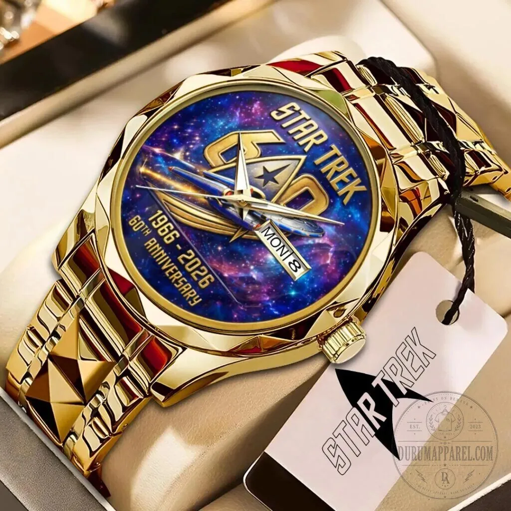 Stainless Steel Quartz Watch in Gold Tone for the 60th Anniversary of Star Trek
