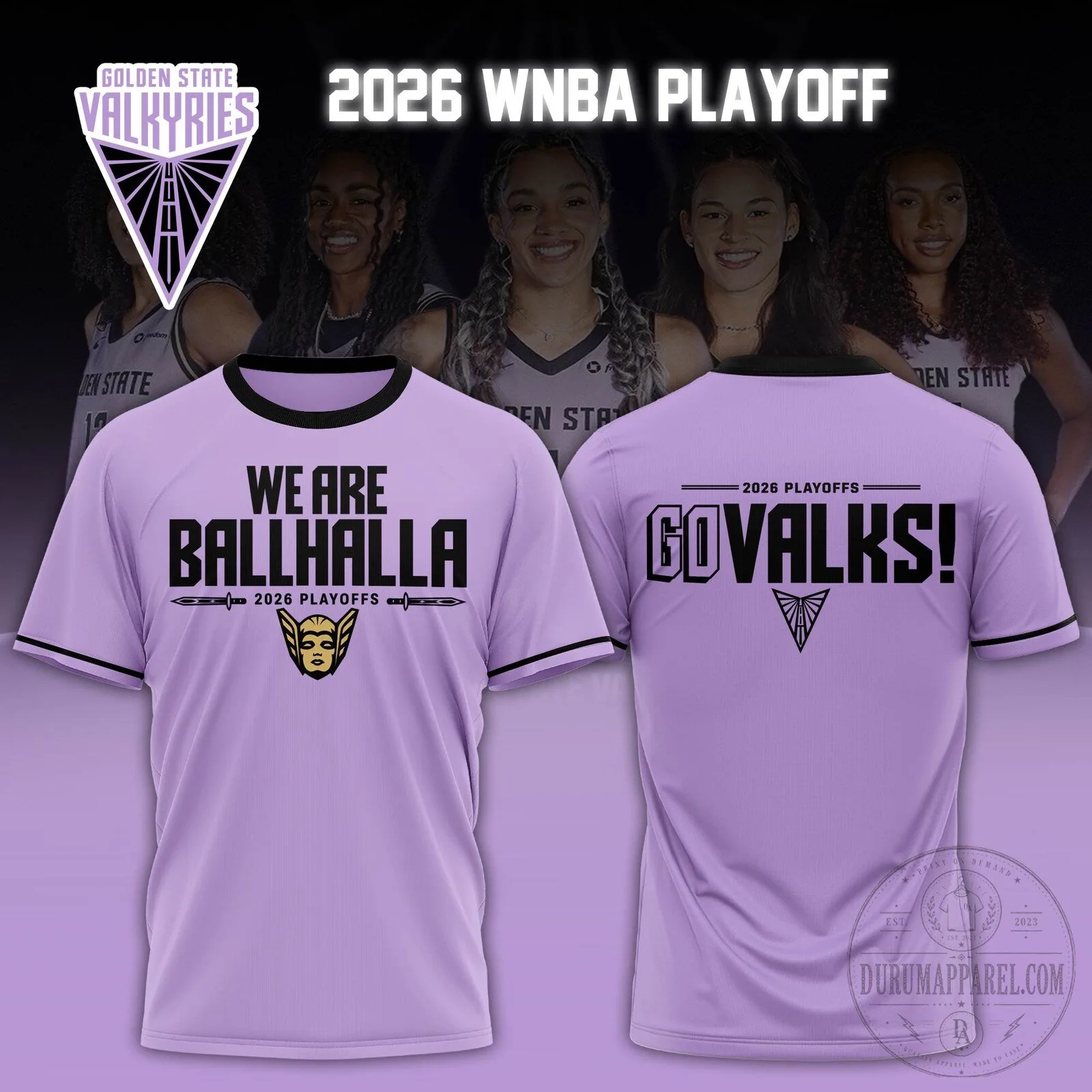 Golden State Valkyries 2026 WNBA Playoff Ballhalla Go Valks T-Shirt 5 Golden State Valkyries 2026 WNBA Playoff Ballhalla Go Valks T-Shirt
