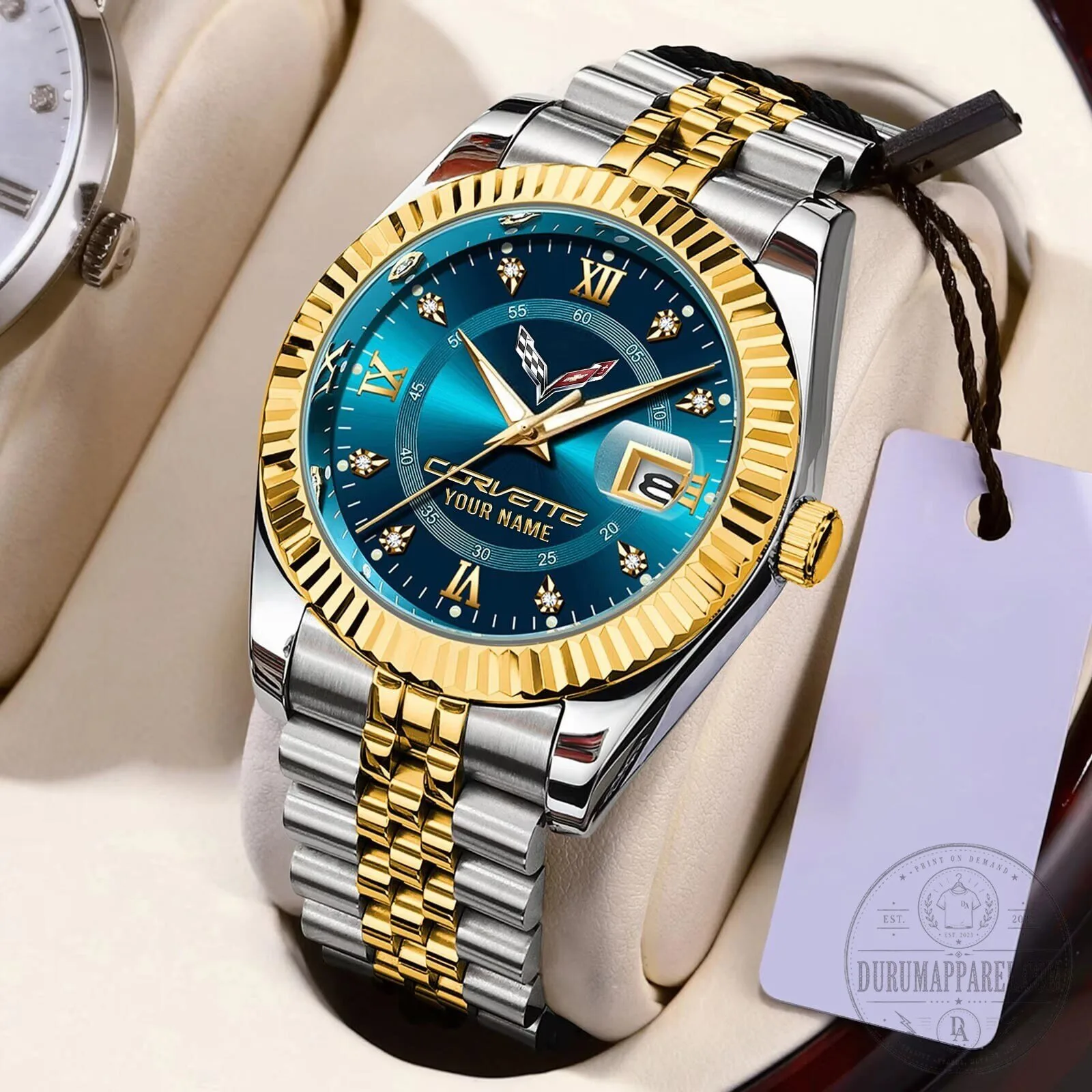 Corvette Personalized Name Elegant Design Watch