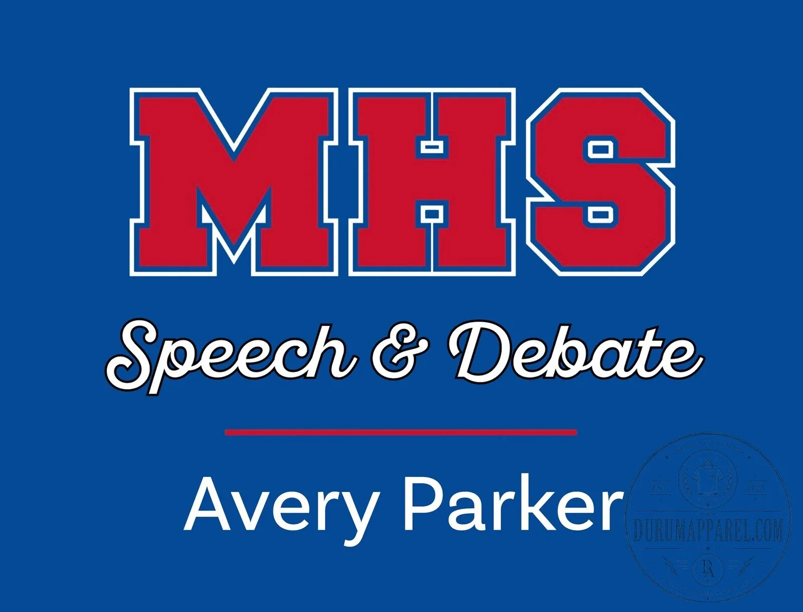 Midway High School Speech and Debate Team Custom Yard Sign with Student Name