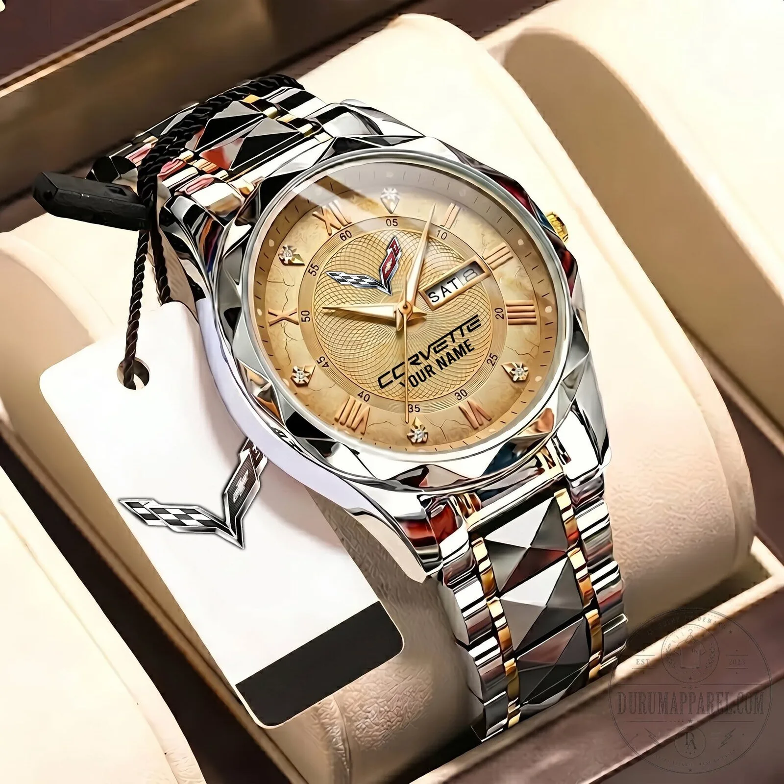 Corvette Custom Name Elegant Fashion Design Stainless Steel Watch