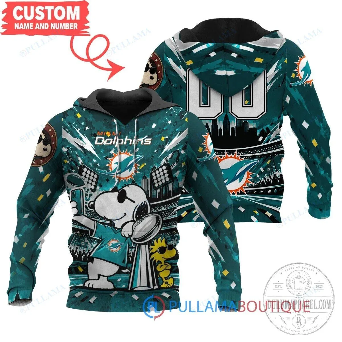 Miami Dolphins Snoopy Woodstock Super Bowl Champions All Over Print Hoodie 5 Miami Dolphins Snoopy Woodstock Super Bowl Champions All Over Print Hoodie