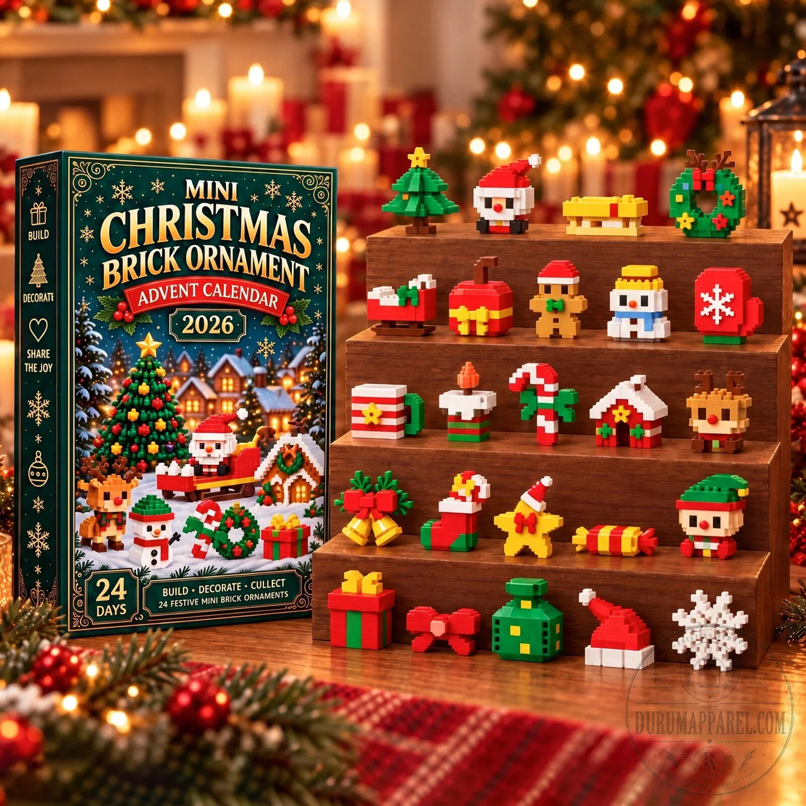 Mini Christmas Brick Ornament Advent Calendar 2026 Festive Holiday Decor 3 Mini Christmas Brick Ornament Advent Calendar 2026 Festive Holiday Decor
