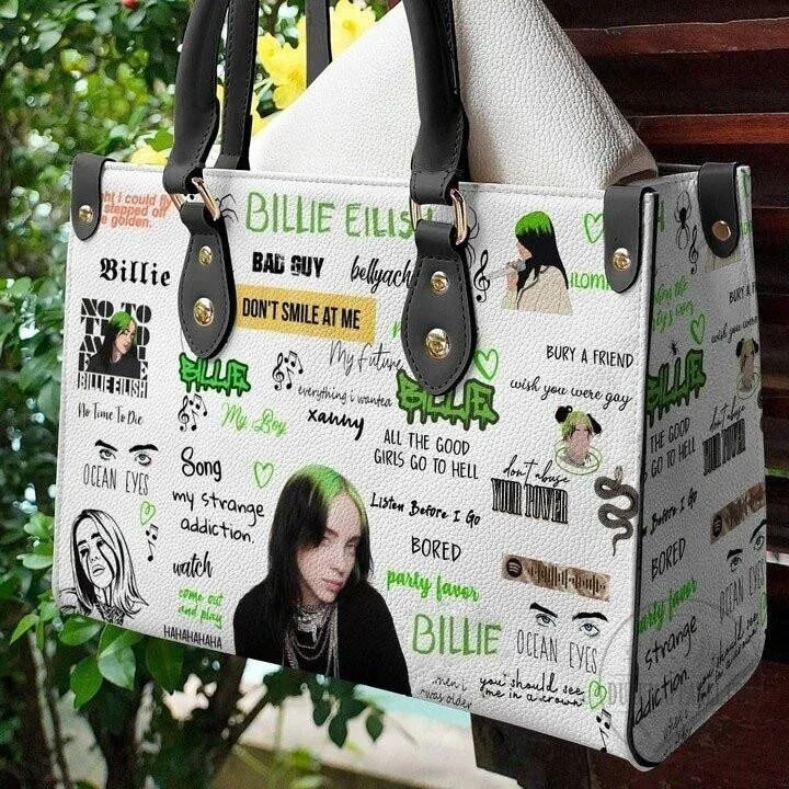 Billie Eilish Fan Gift Fashion Handbag, Billie Eilish Collage Shoulder Bag for Women