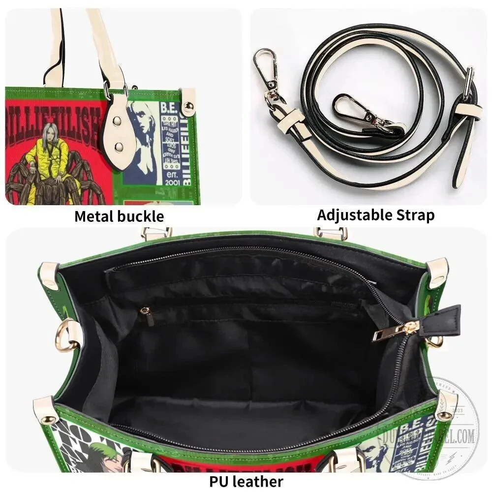 Billie Eilish Fan Gift Fashion Handbag, Billie Eilish Collage Shoulder Bag for Women 8 Billie Eilish Fan Gift Fashion Handbag, Billie Eilish Collage Shoulder Bag for Women