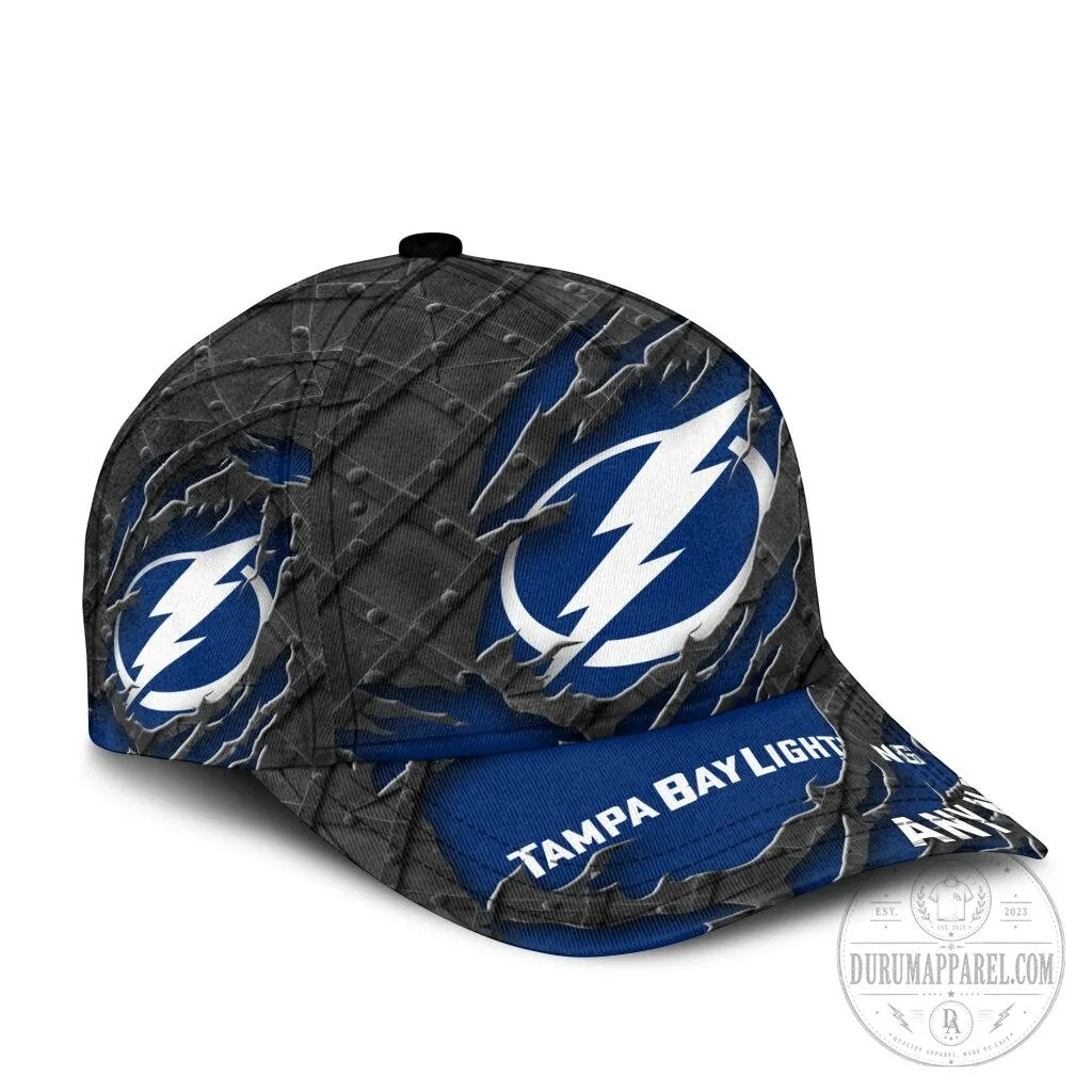 Tampa Bay Lightning Personalized Name Black Metal Design Classic Cap Hat 10 Tampa Bay Lightning Personalized Name Black Metal Design Classic Cap Hat