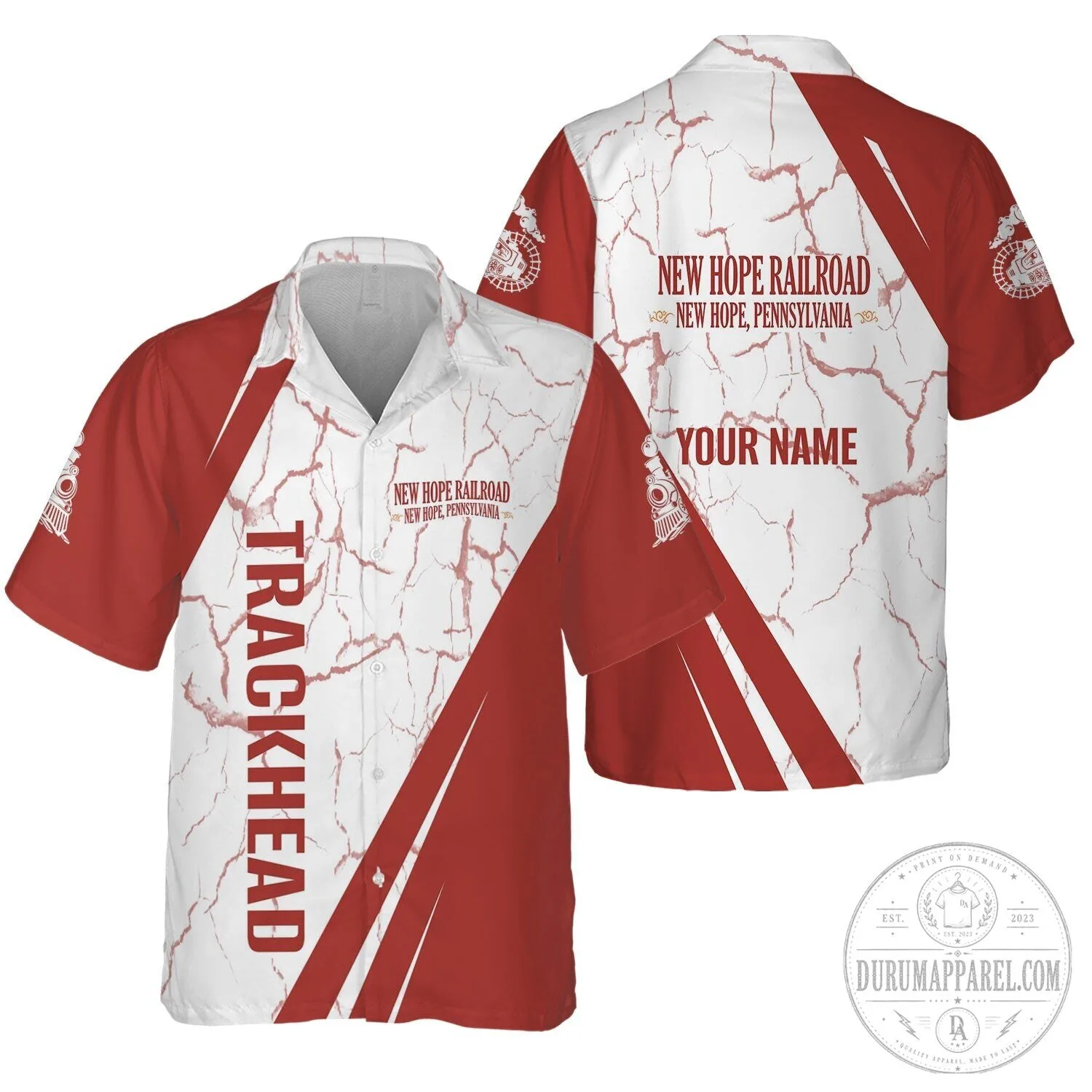 New Hope Railroad Trackhead Personalized Hawaiian Shirt