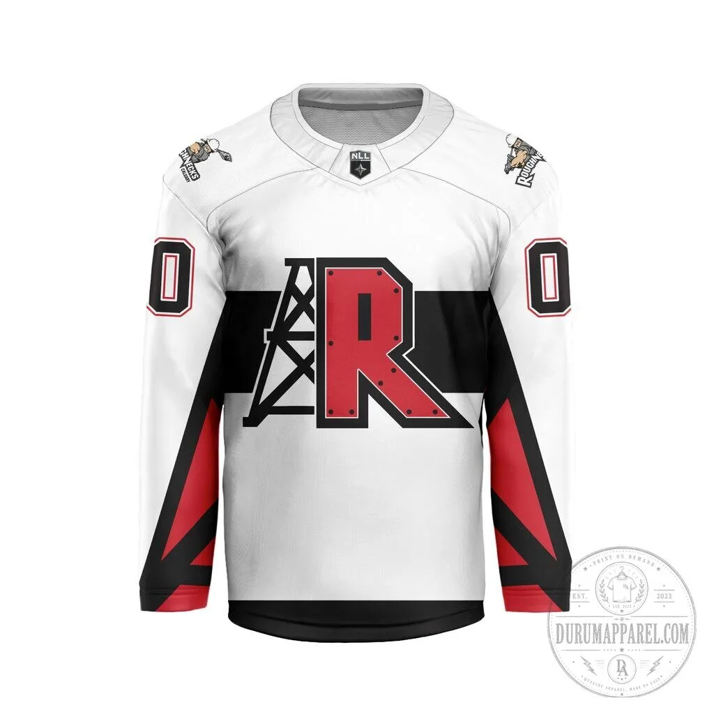 Calgary Roughnecks Personalized White V-Neck Lacrosse Hockey Jersey 6 Calgary Roughnecks Personalized White V-Neck Lacrosse Hockey Jersey