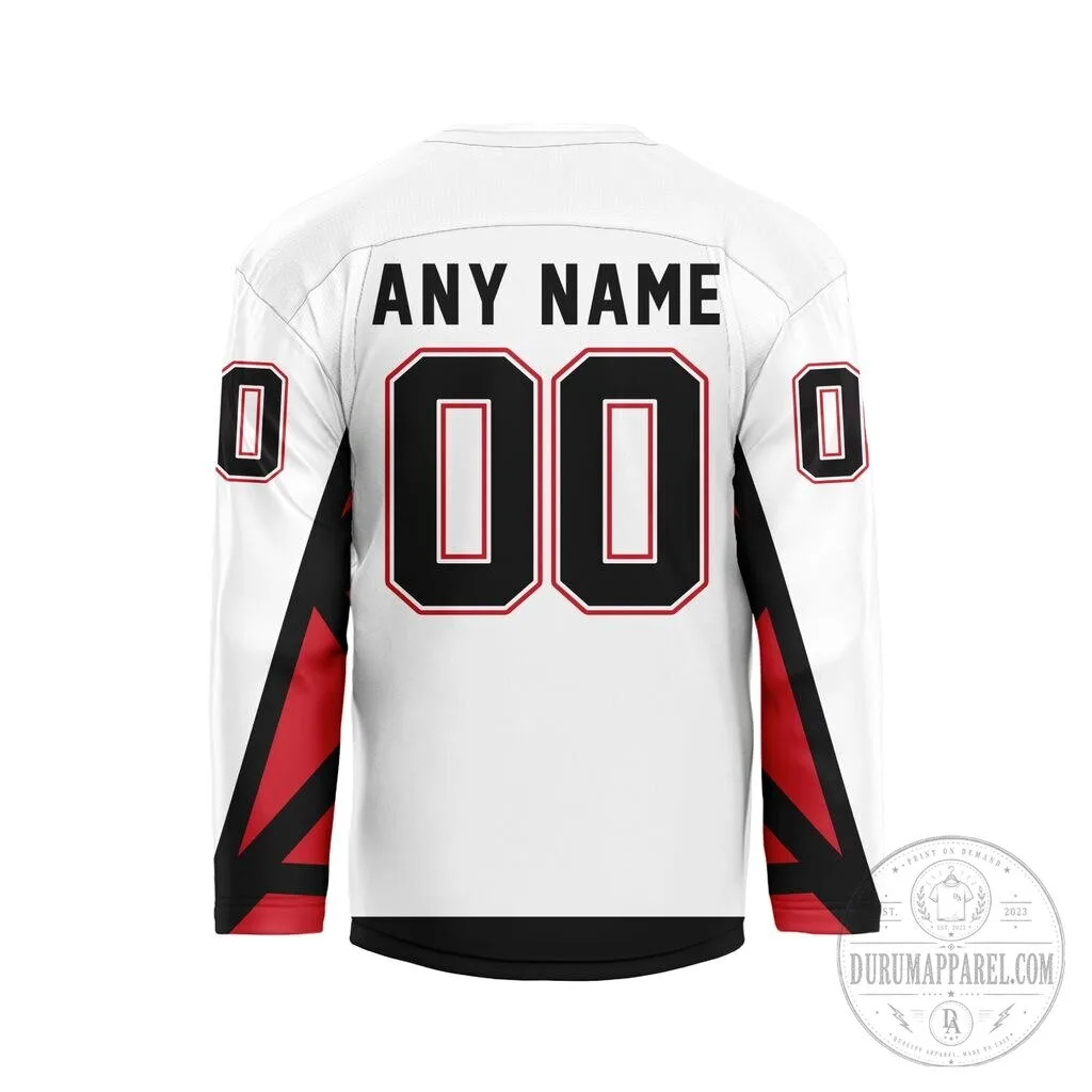 Calgary Roughnecks Personalized White V-Neck Lacrosse Hockey Jersey 7 Calgary Roughnecks Personalized White V-Neck Lacrosse Hockey Jersey