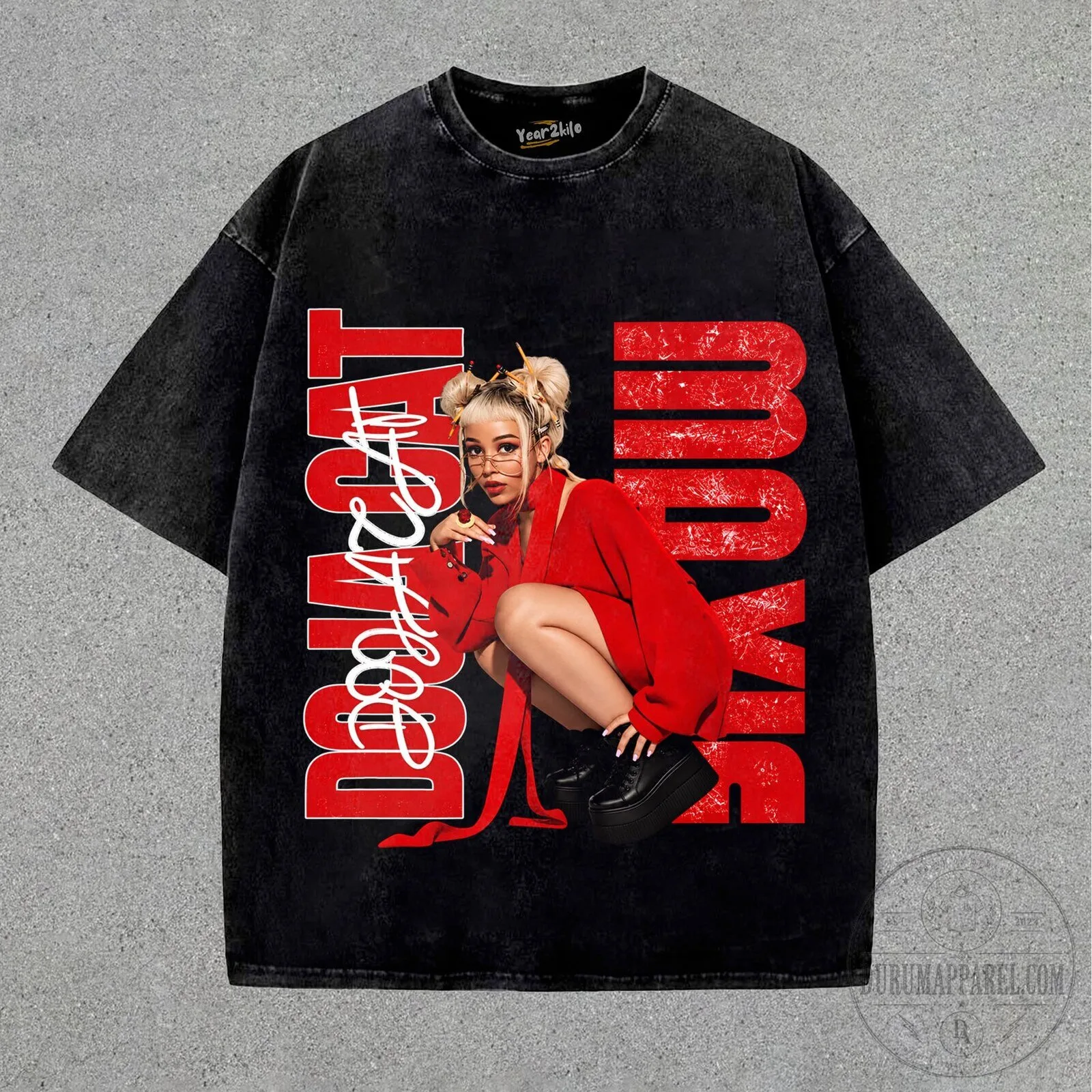 Doja Cat Vintage Graphic Design Oversized Washed T-Shirt