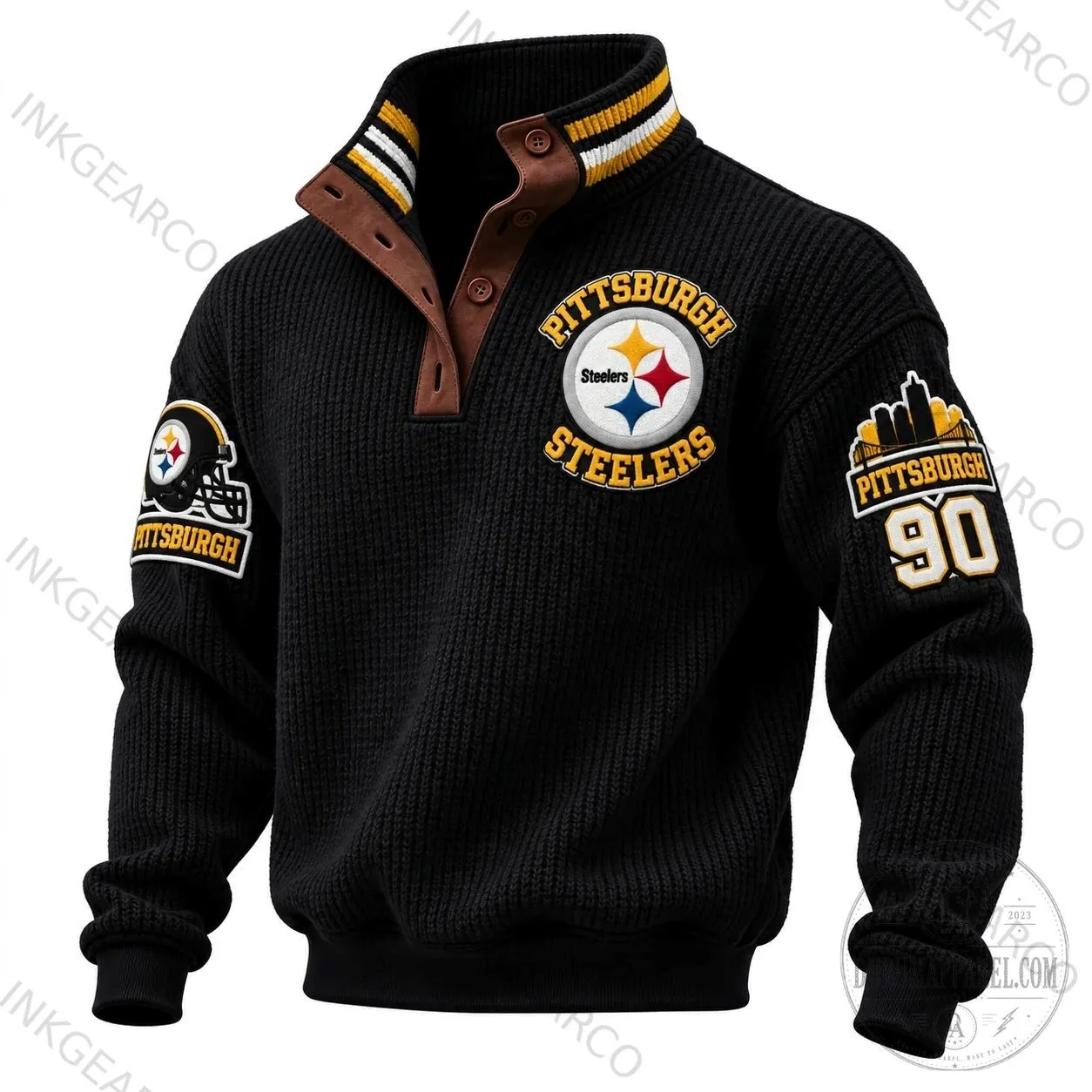 Pittsburgh Steelers NFL Football Team Logo Black Pullover Sweatshirt