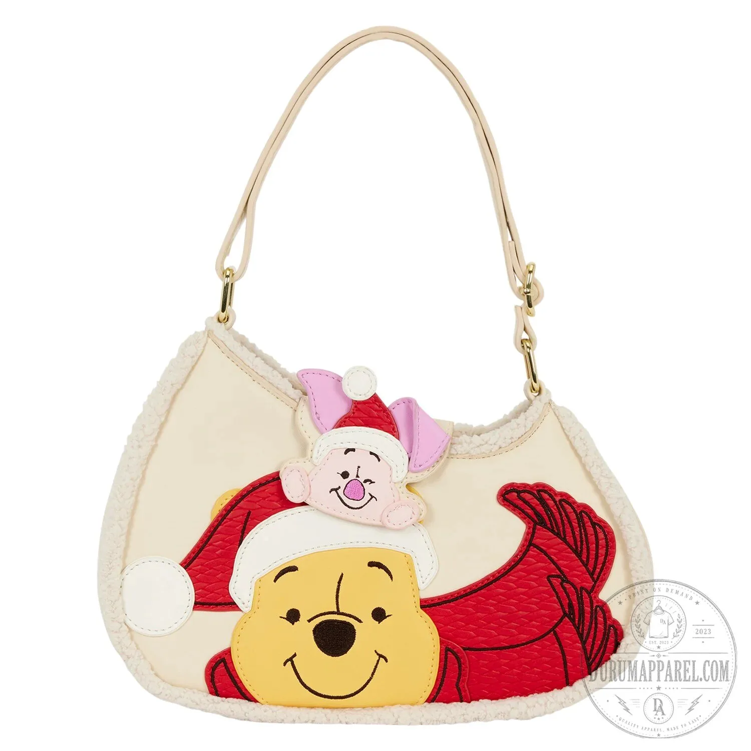 Disney Winnie The Pooh And Piglet Christmas Holiday Cream Crossbody Bag 3 Disney Winnie The Pooh And Piglet Christmas Holiday Cream Crossbody Bag