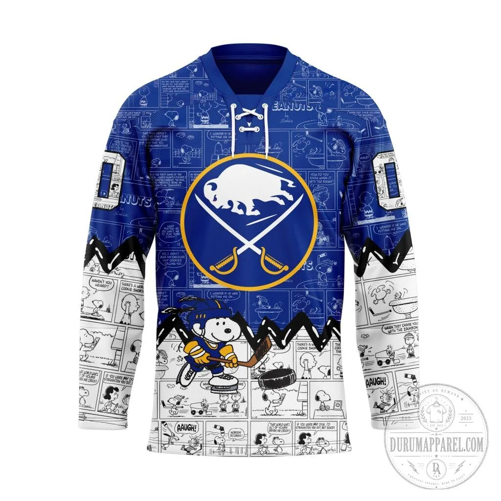 Buffalo Sabres Peanuts Snoopy Ice Hockey Sports Fan Jersey 2 Buffalo Sabres Peanuts Snoopy Ice Hockey Sports Fan Jersey