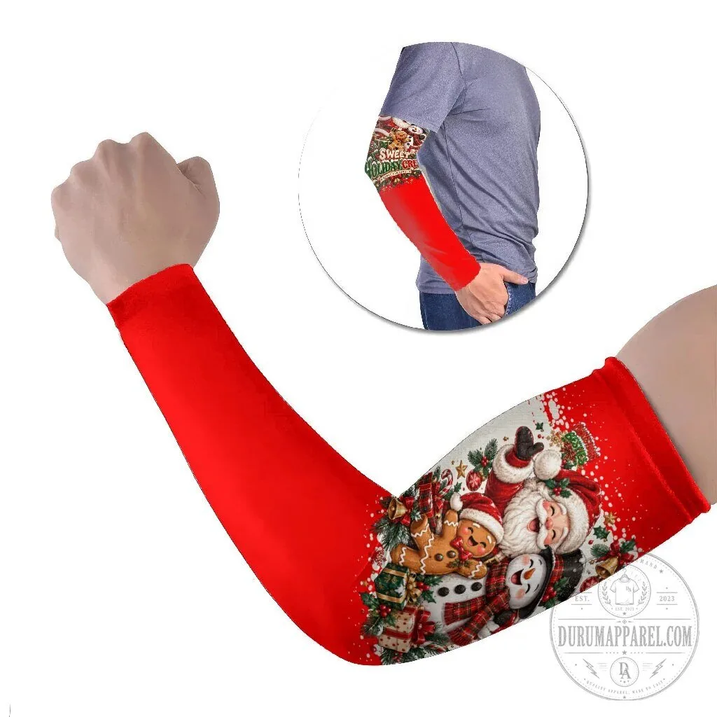 Christmas Santa Snowman Gingerbread Holiday Arm Sleeves