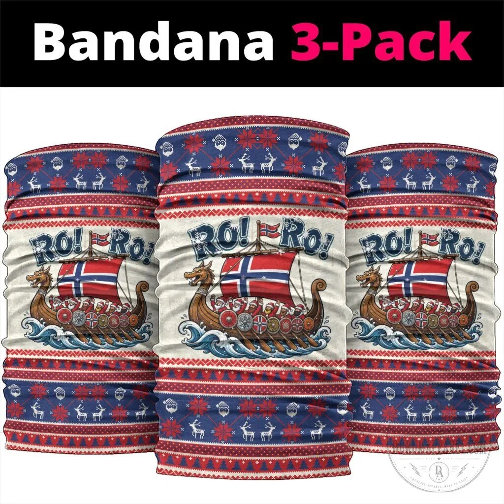 Norge Christmas Ro Ro Viking Santa Claus Neck Gaiter Bandana 3-Pack