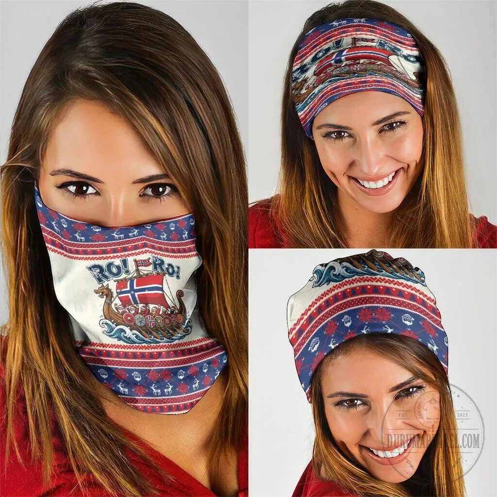 Norge Christmas Ro Ro Viking Santa Claus Neck Gaiter Bandana 3-Pack 6 Norge Christmas Ro Ro Viking Santa Claus Neck Gaiter Bandana 3-Pack