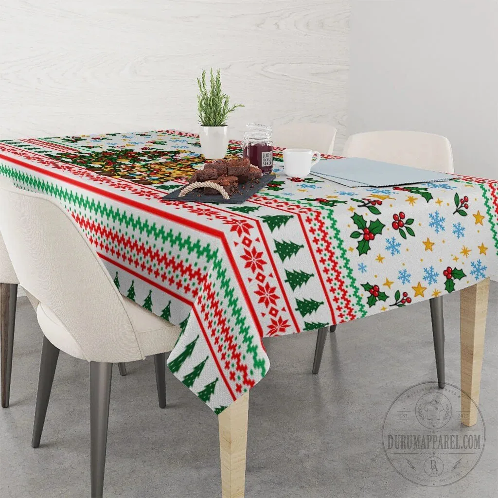 Cute Christmas Giraffe Lights Merry Bright Mostly Tangled Holiday Tablecloth 12 Cute Christmas Giraffe Lights Merry Bright Mostly Tangled Holiday Tablecloth