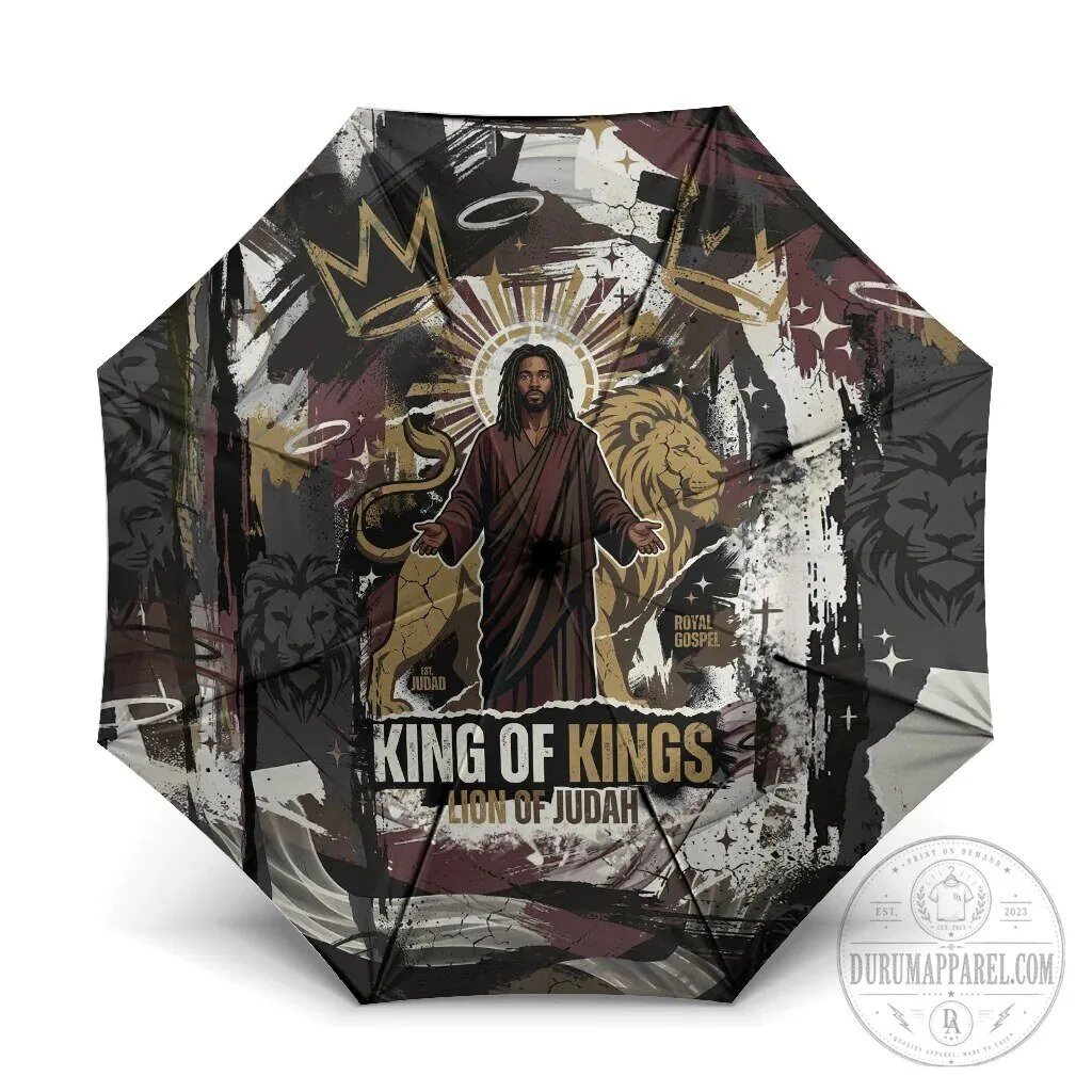 King of Kings Lion of Judah Jesus Christ Religious Faith Grunge Umbrella