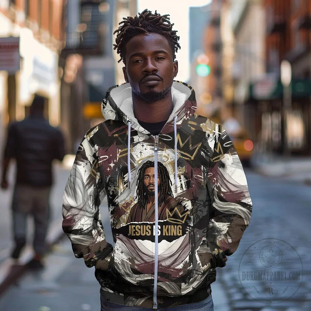 Jesus is King Lion of Judah Crown Grunge Religious Faith Zip Hoodie 12 Jesus is King Lion of Judah Crown Grunge Religious Faith Zip Hoodie