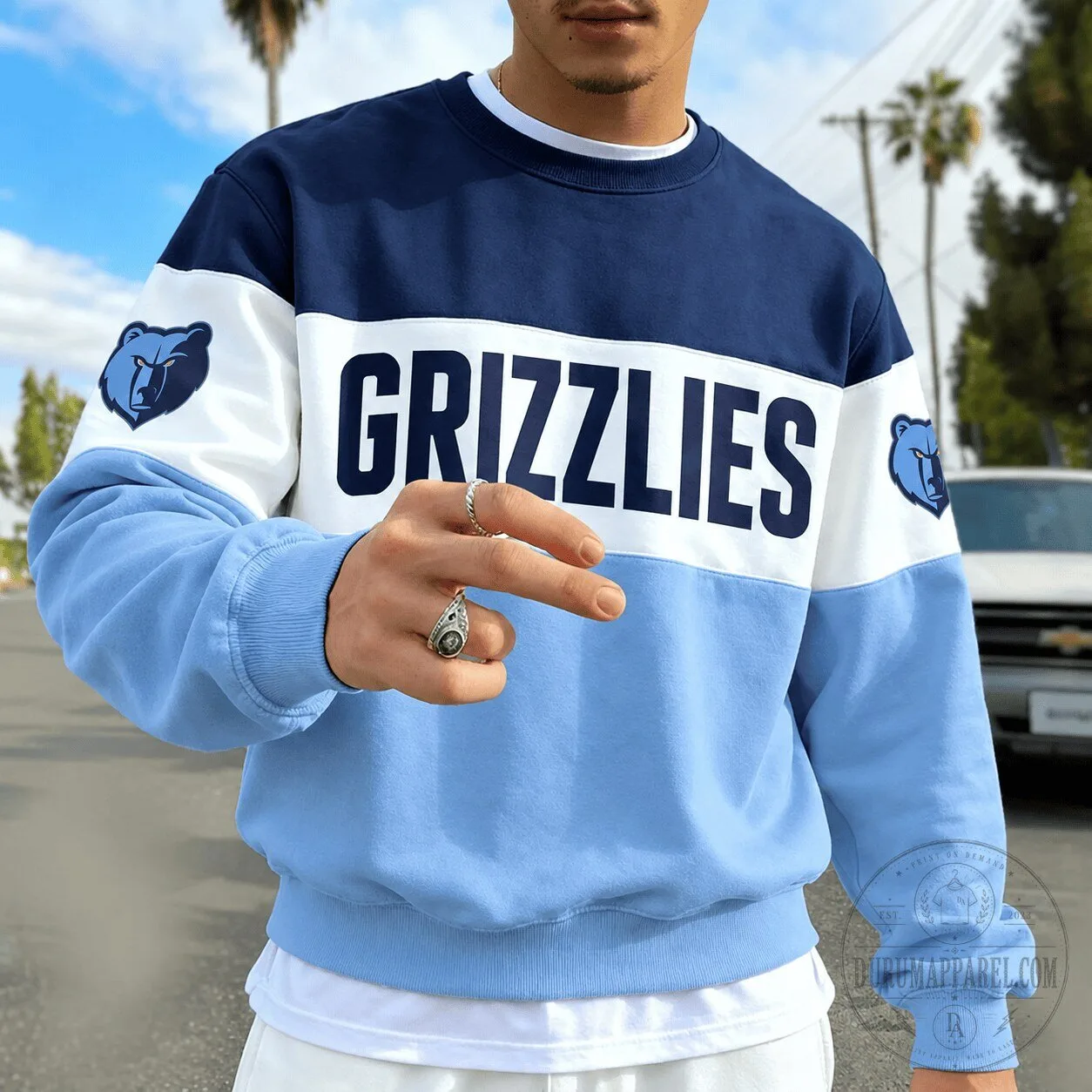 Memphis Grizzlies NBA Basketball Team Logo Fan Crewneck Sweatshirt 1 Memphis Grizzlies NBA Basketball Team Logo Fan Crewneck Sweatshirt