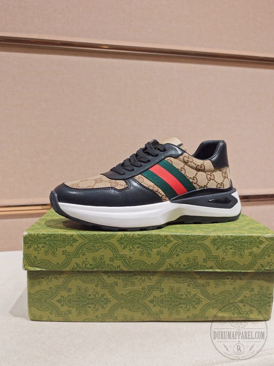 Gucci Monogram Beige Black Stripe Fashion Sneakers for Men and Women 5 Gucci Monogram Beige Black Stripe Fashion Sneakers for Men and Women