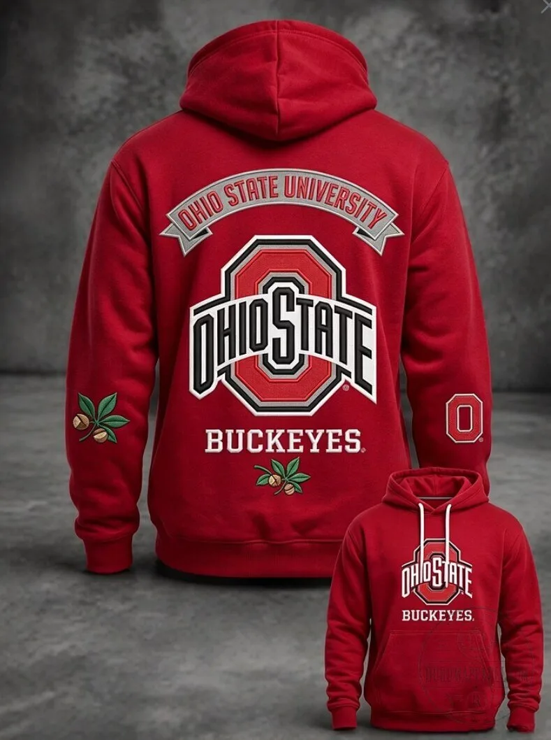 Ohio State University Buckeyes Football Team Red Fan Hoodie 1 Ohio State University Buckeyes Football Team Red Fan Hoodie