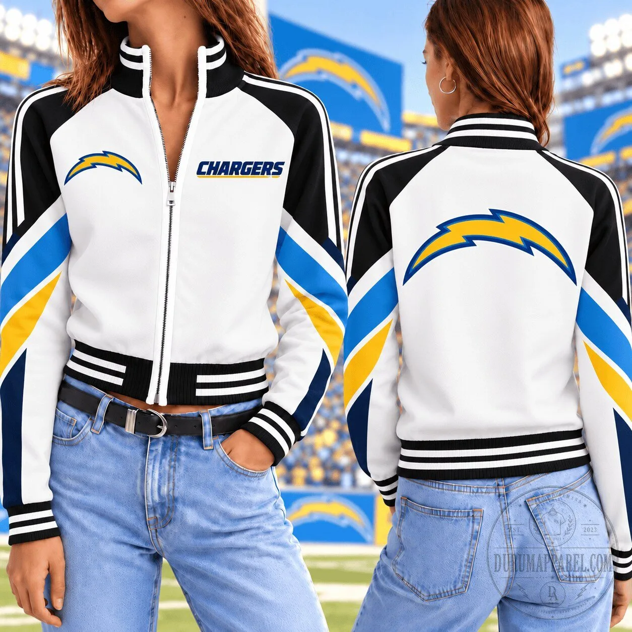 Los Angeles Chargers Football Team Vintage Colorblock Jacket